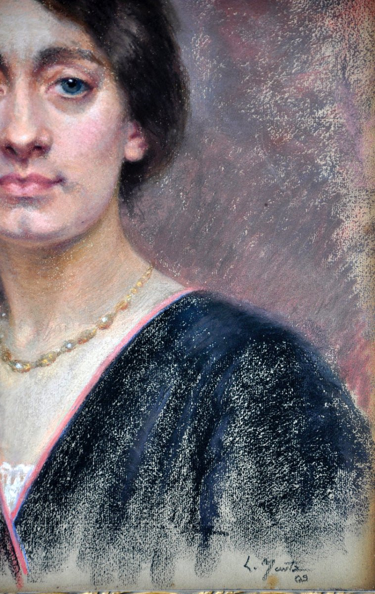 Pastel Signed Laura Muntz 1909-photo-2