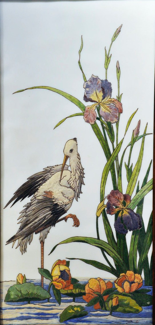 Enamelled Glass Paste Signed Picard Et Cie, Early 20th Century