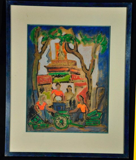 Vanber gouache sur papier circa 1970-photo-2