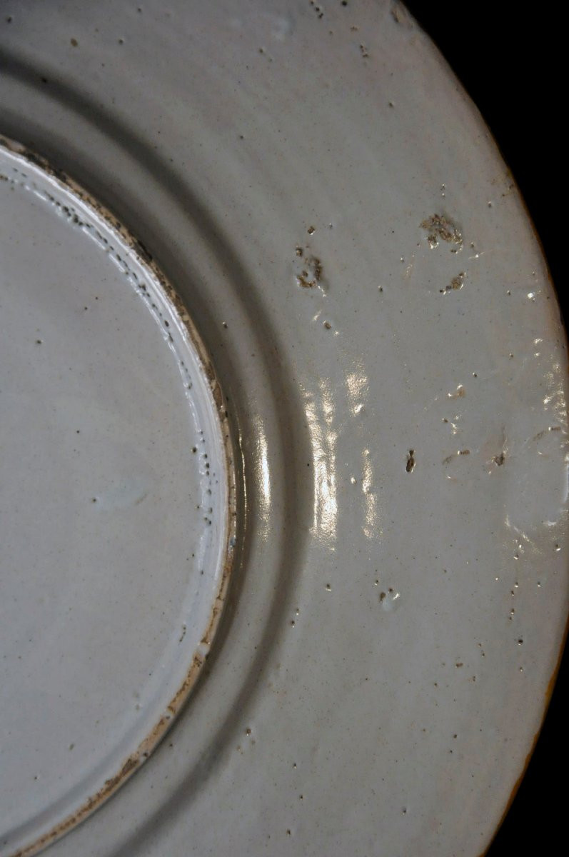 Plat en majolique Italie XVIIe – XVIIIe siècle-photo-3