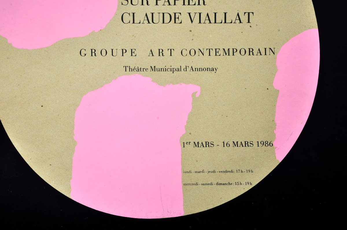 Claude Viallat – Affiche originale peinte pour l’exposition d’Annonay, 1986-photo-2