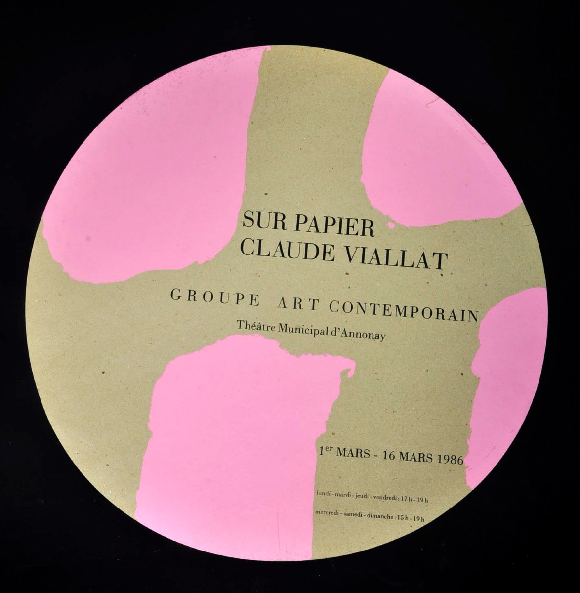 Claude Viallat – Affiche originale peinte pour l’exposition d’Annonay, 1986