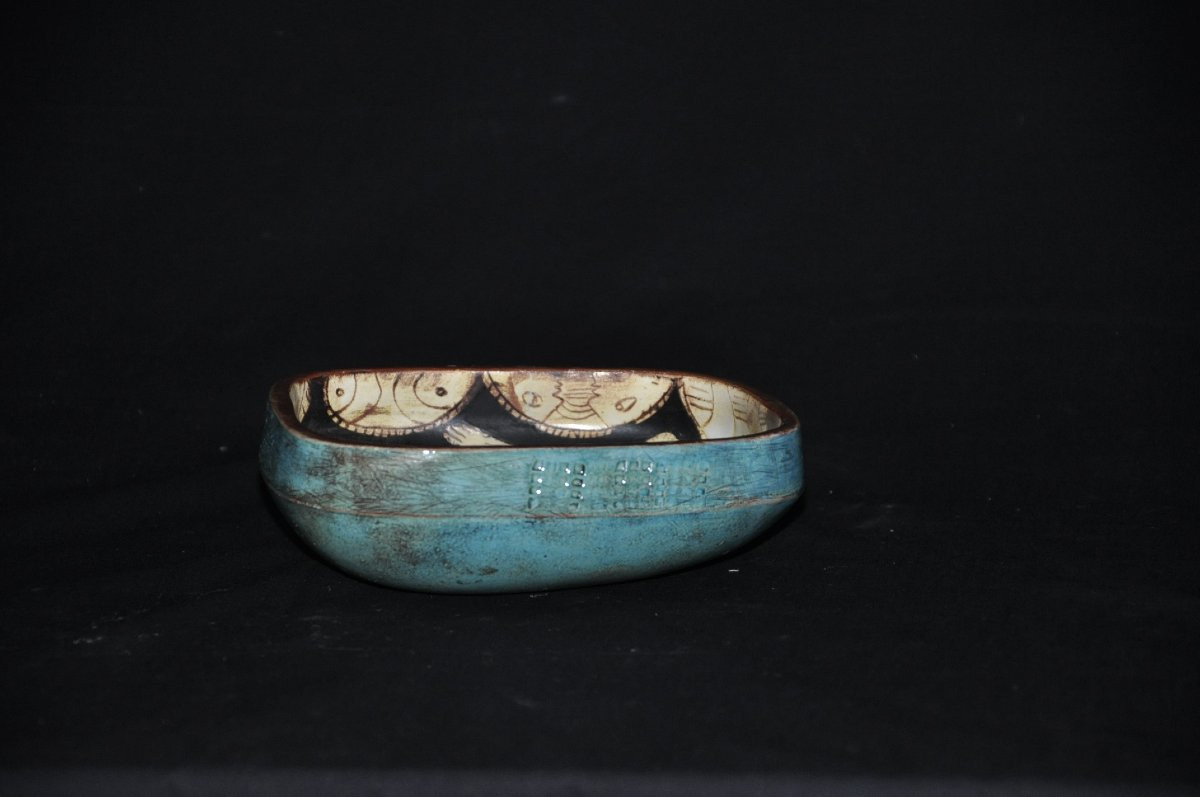 Eugène Fidler Glazed Ceramic Trinket Tray, Signed Circa 1970-photo-2