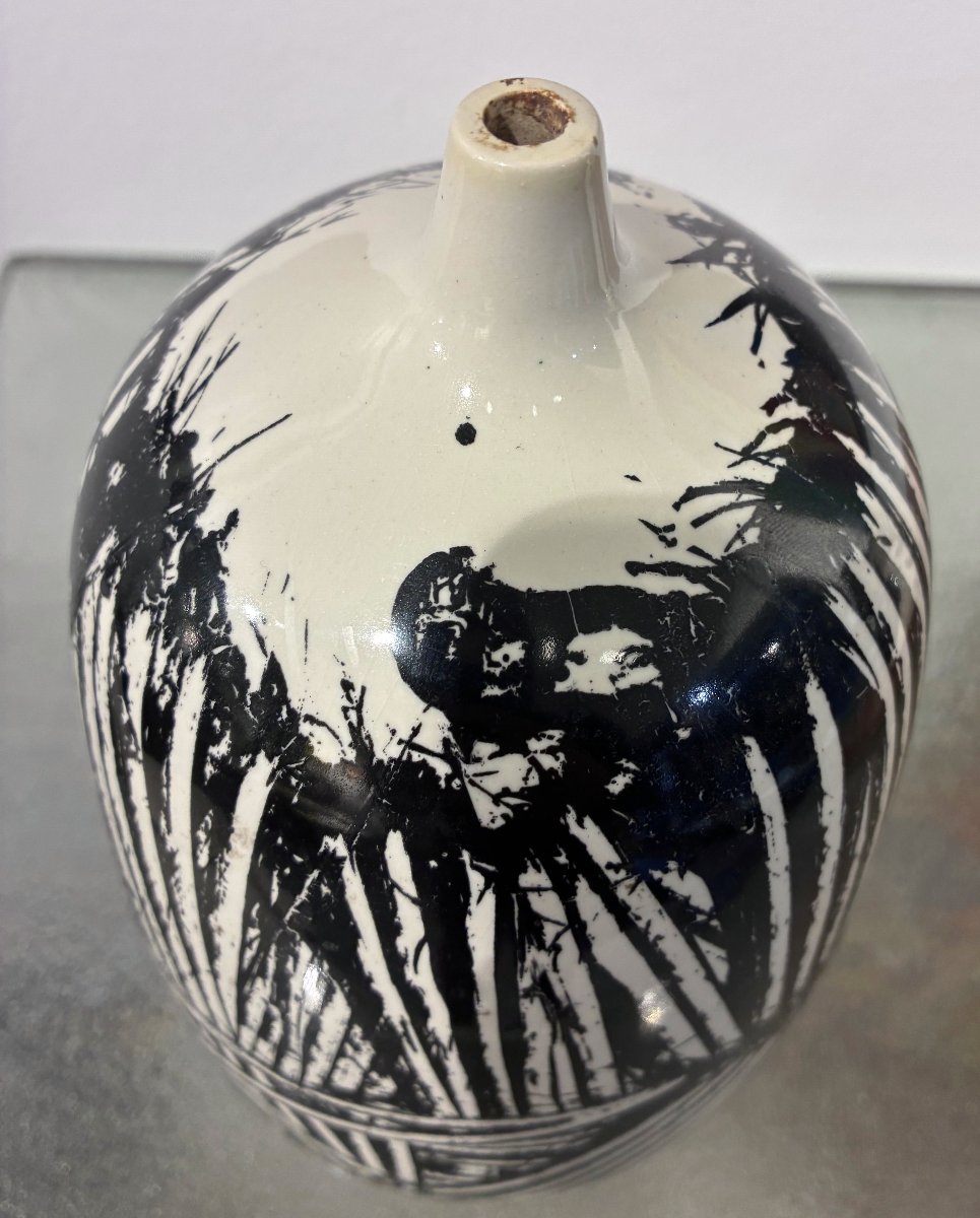 Emilio Scanavino Glazed Ceramic Vase, 20th Century-photo-3