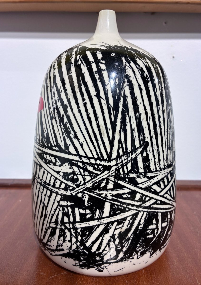 Emilio Scanavino Glazed Ceramic Vase, 20th Century-photo-4