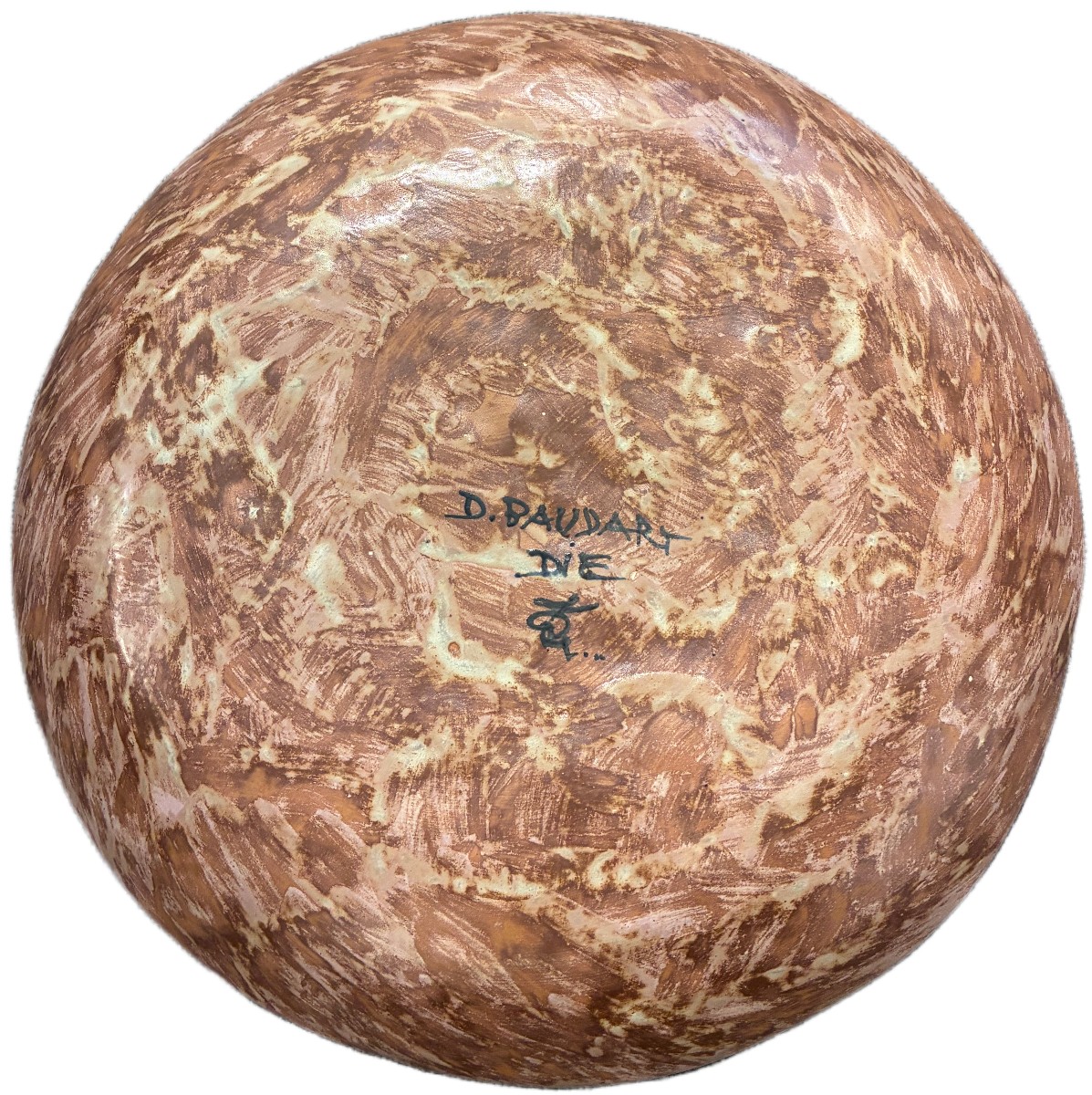 Dominique Baudart Glazed Ceramic Plate, Still Life, 20th Century-photo-3