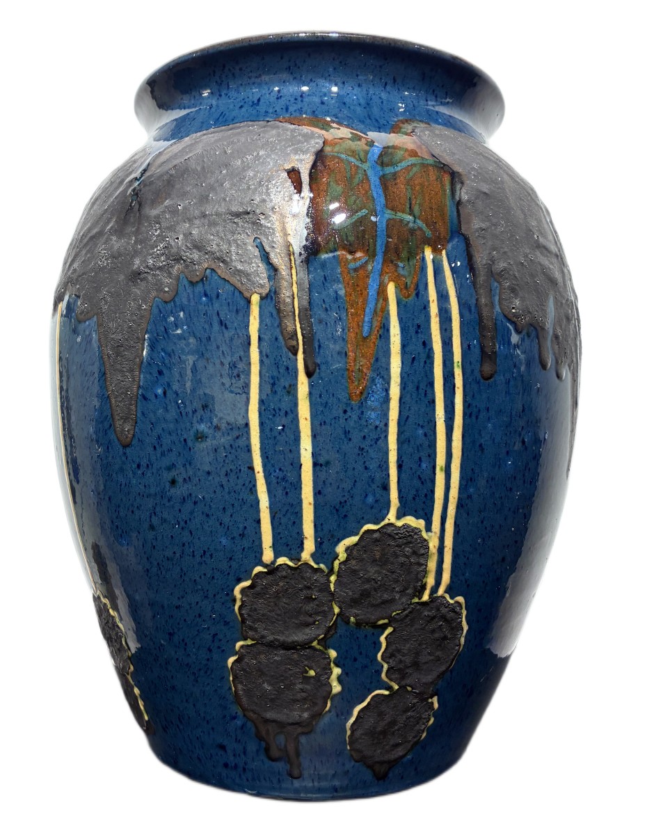 émile Simonod Signed Sispa Art Deco Glazed Ceramic 