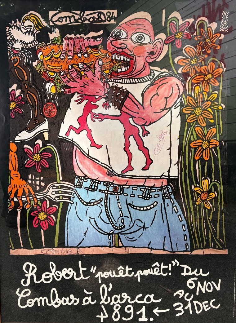 Robert Combas Exhibition Poster Pouët Pouët 1984 Signed-photo-3