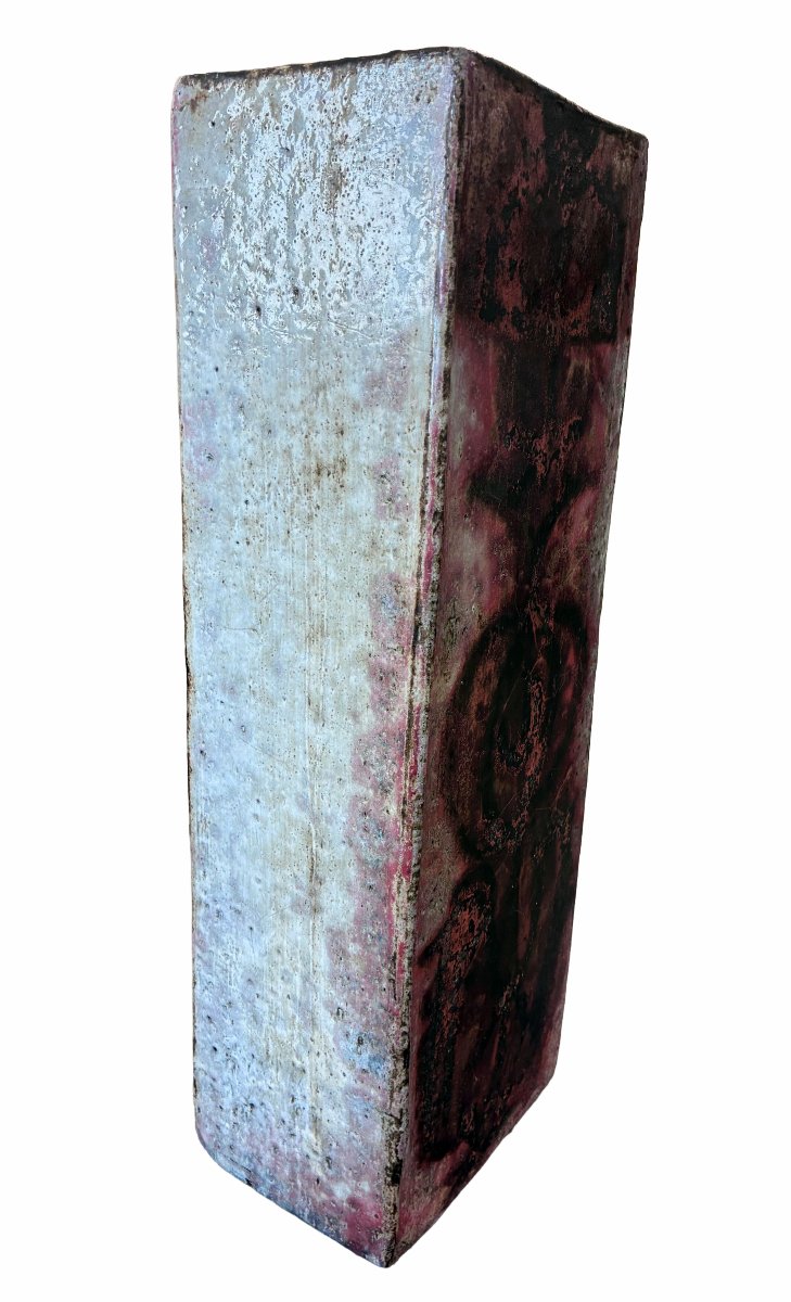 Jacques Pouchain, Glazed Ceramic Vase With Stylized Floral Design, 20th Century-photo-1