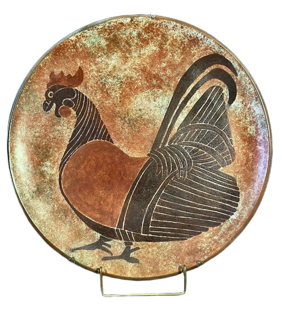 La Grange Aux Potiers – Important Plat Au Coq circa 1960