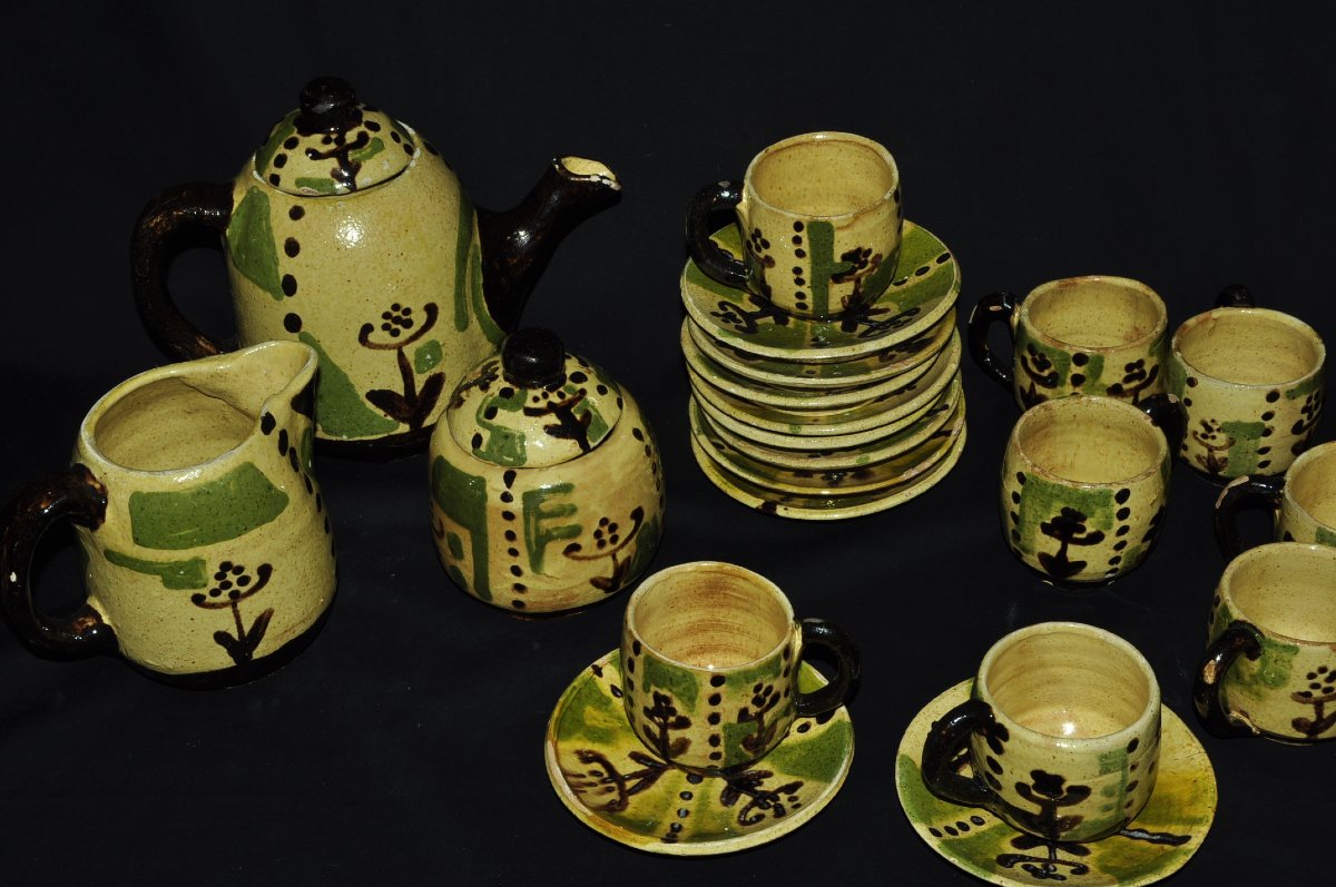 Ann Dangar: Decorated Coffee Set, Glazed Earthenware -photo-1