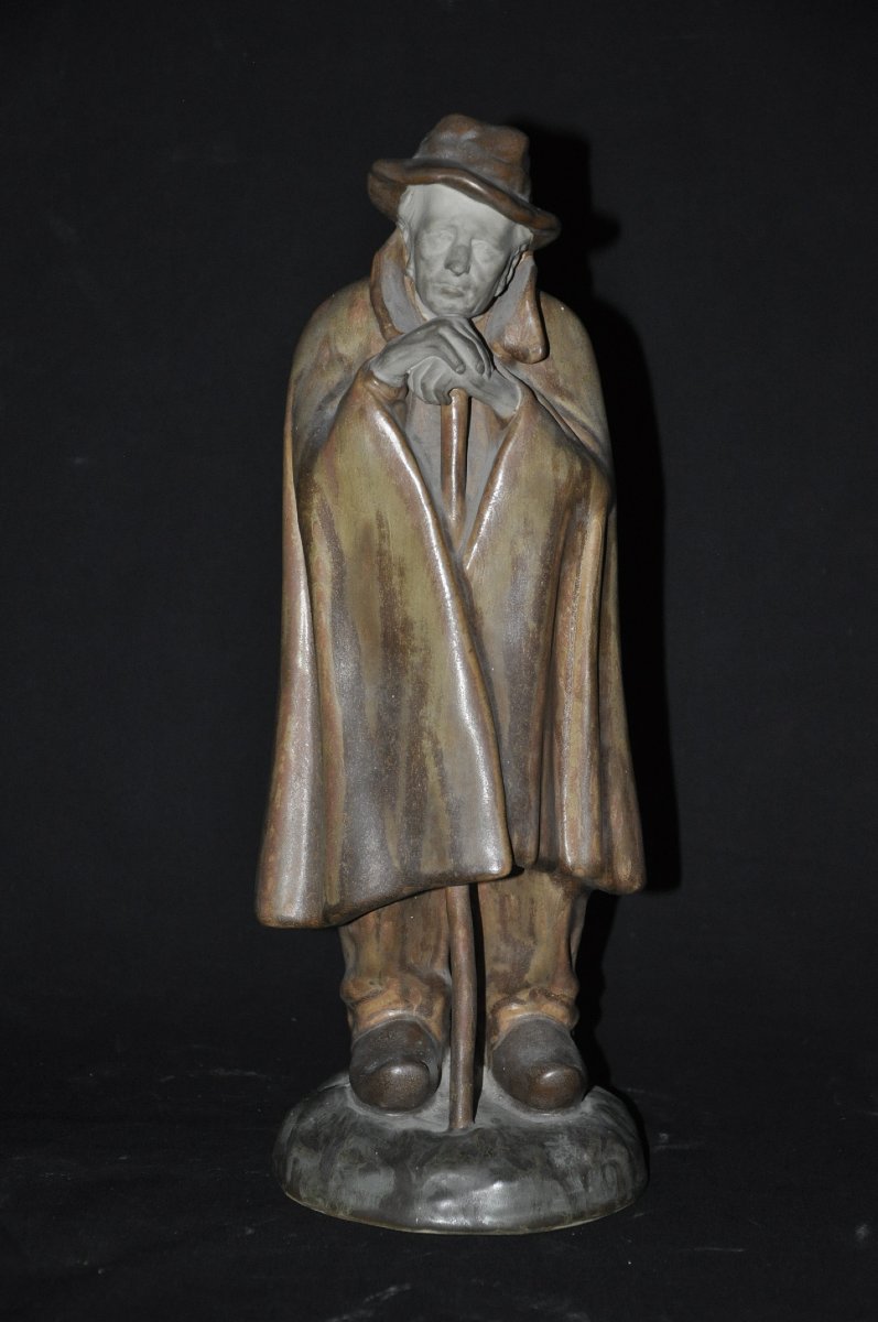 Denbac : Sculpture en Gres , berger 