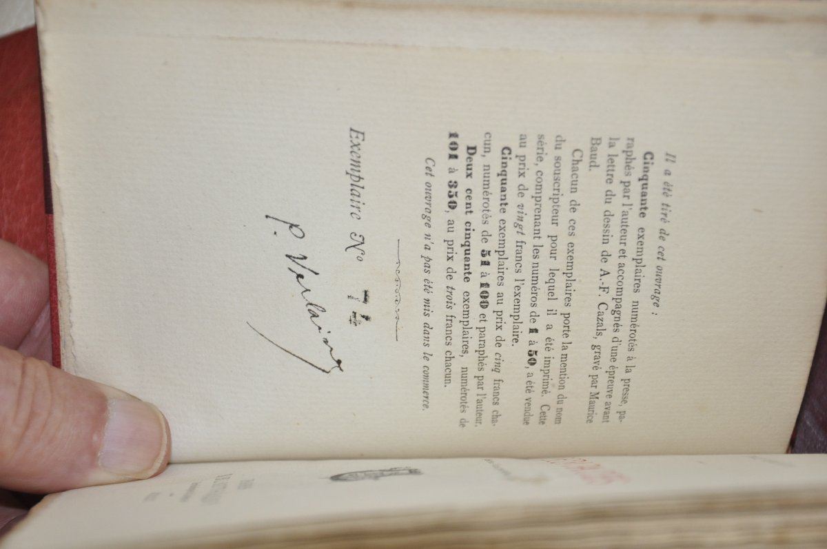 Paul Verlaine : Ensemble ouvrages première édition,  avec une paraphe de l'auteur-photo-7