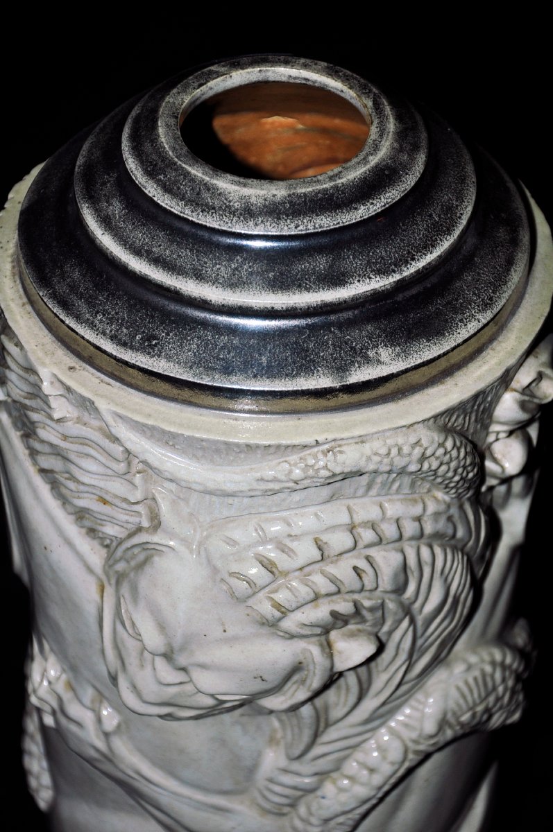 Vase signé "Gentil et Bourdet , base et col argenté -photo-3