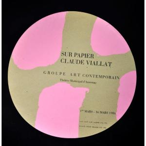 Claude Viallat – Affiche originale peinte pour l’exposition d’Annonay, 1986