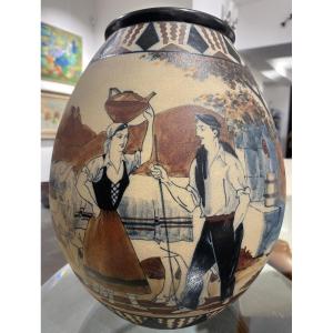 Garcia De Diego Ciboure Sandstone Vase Circa 1930