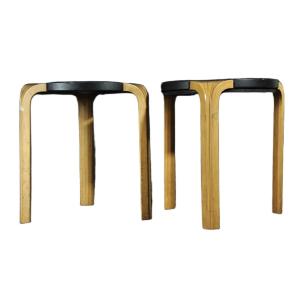 Alvar Aalto Pair Of Stools Model X600 Artek