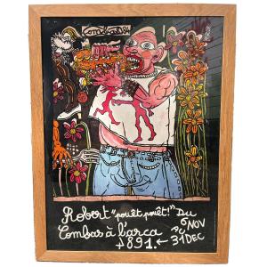 Robert Combas Exhibition Poster Pouët Pouët 1984 Signed