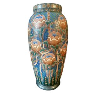 Revernay – Large Egg-shaped Glazed Stoneware Vase, Circa 1920