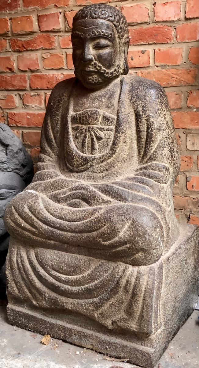 Statue  de. Bodhidharma en granit  - Chine  15 eme -photo-1