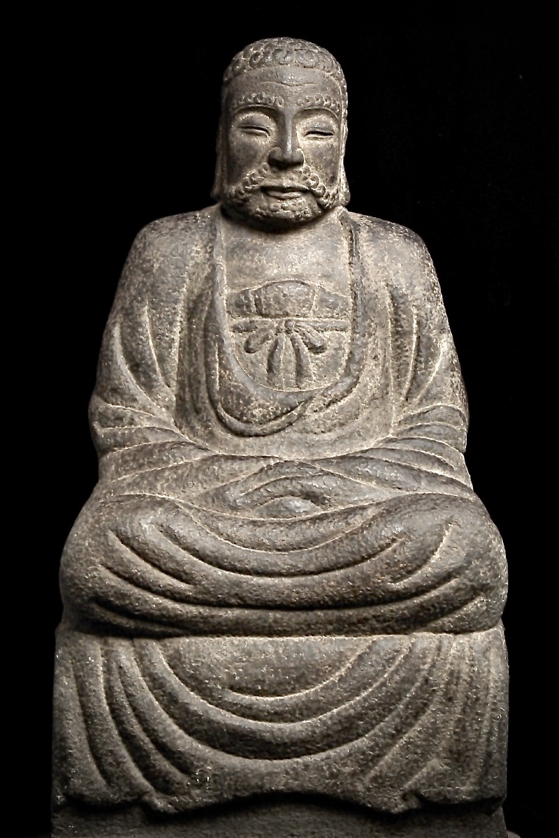 Statue  de. Bodhidharma en granit  - Chine  15 eme 