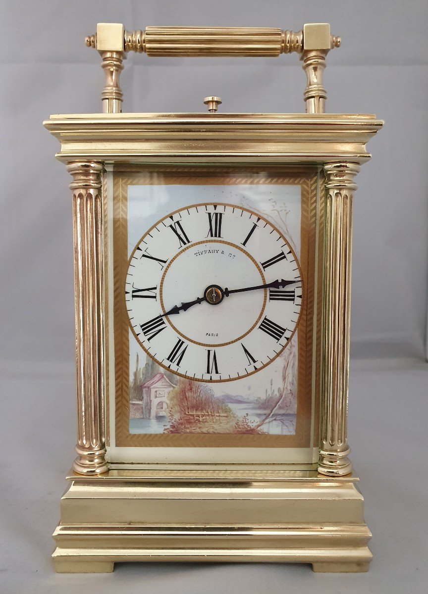 Pendule De Voyage  Sonnerie  porcelaine de Sèvres Tiffany  et Cie Paris +boite transport