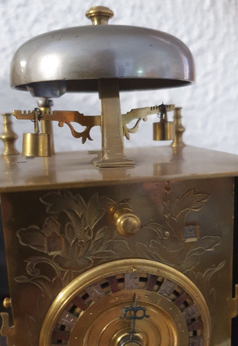 Horloge Pendule Japonaise Wadokai  &agrave; foliot et poids moteur (1840)-photo-3