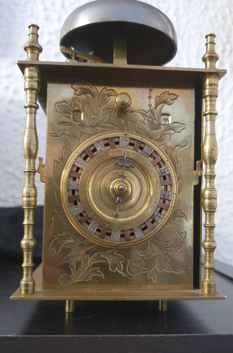 Horloge Pendule Japonaise Wadokai  &agrave; foliot et poids moteur (1840)