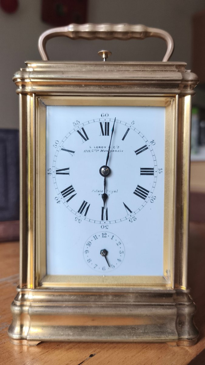 L. Leroy Et Cie Travel Clock With Grand Sonnerie-photo-4