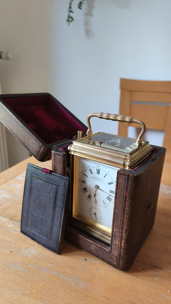 L. Leroy Et Cie Travel Clock With Grand Sonnerie-photo-6