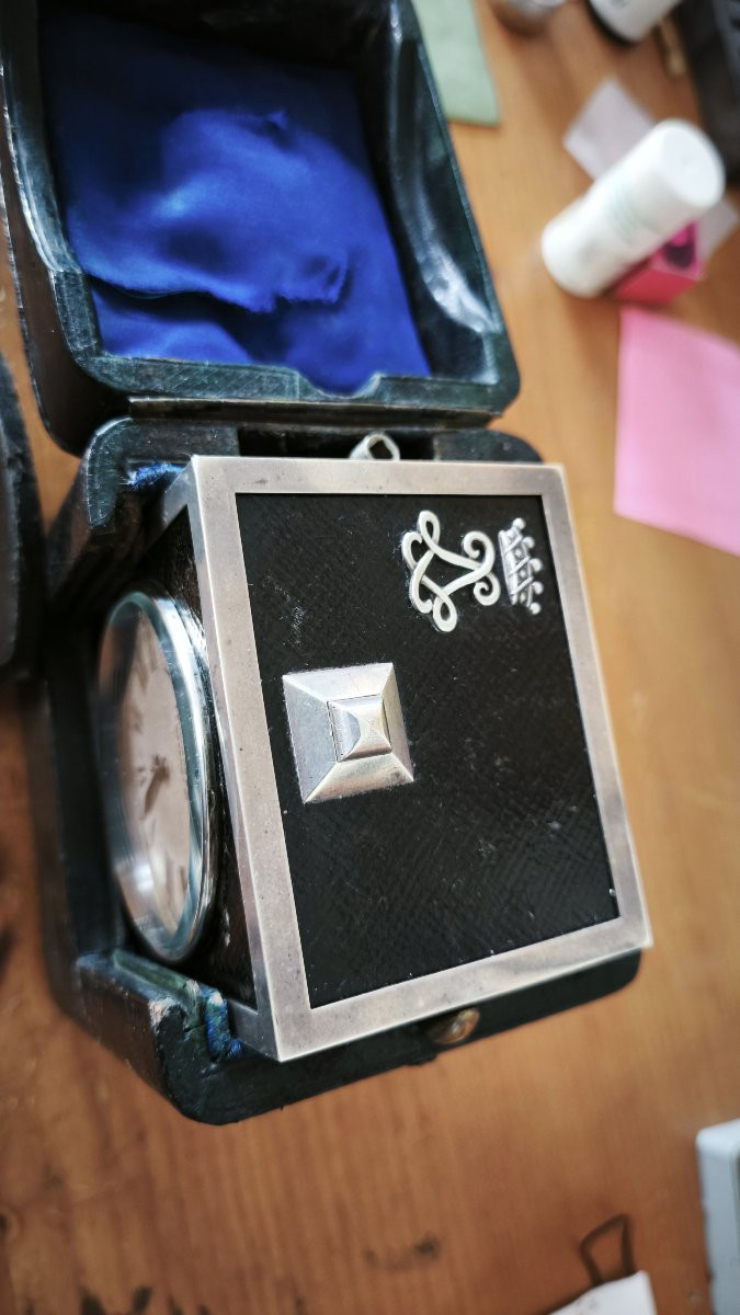 Art Deco 1930 Travel Clock Grande Sonnerie-photo-2