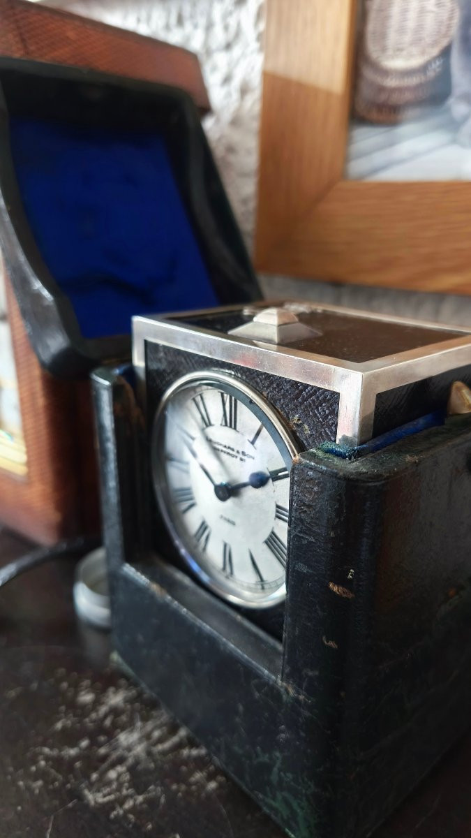 Art Deco 1930 Travel Clock Grande Sonnerie-photo-7