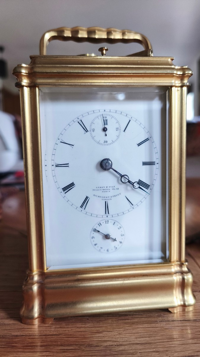 L. Leroy Et Cie Travel Clock, Large Chime, Small Second