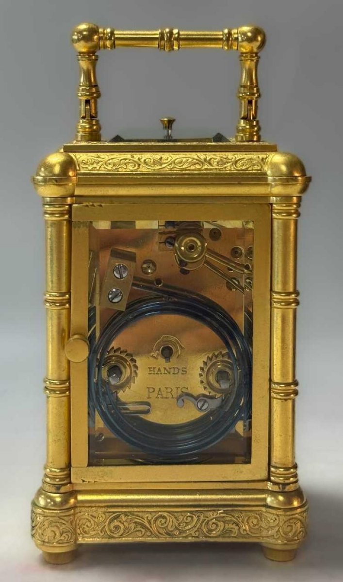 pendulette de voyage Drocourt petite sonnerie /silence et lune + clé double-photo-2