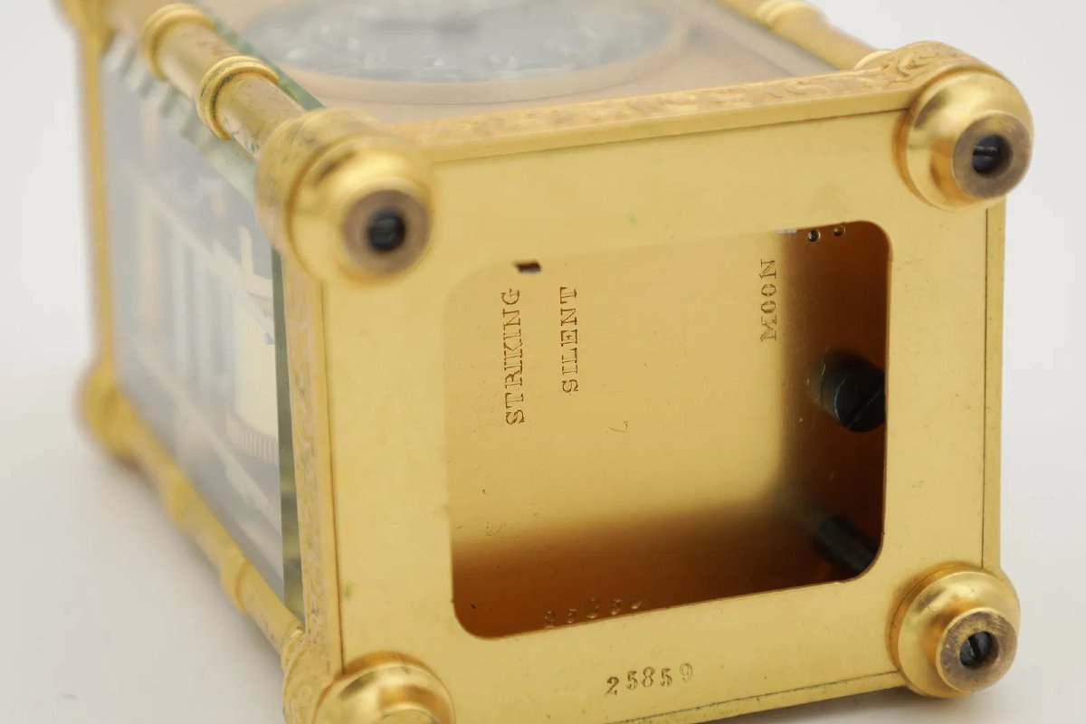 pendulette de voyage Drocourt petite sonnerie /silence et lune + clé double-photo-1