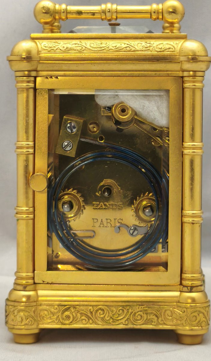 pendulette de voyage Drocourt petite sonnerie /silence et lune + clé double-photo-7