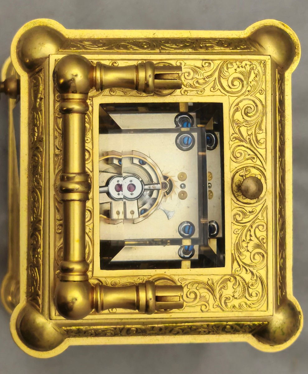 pendulette de voyage Drocourt petite sonnerie /silence et lune + clé double-photo-5