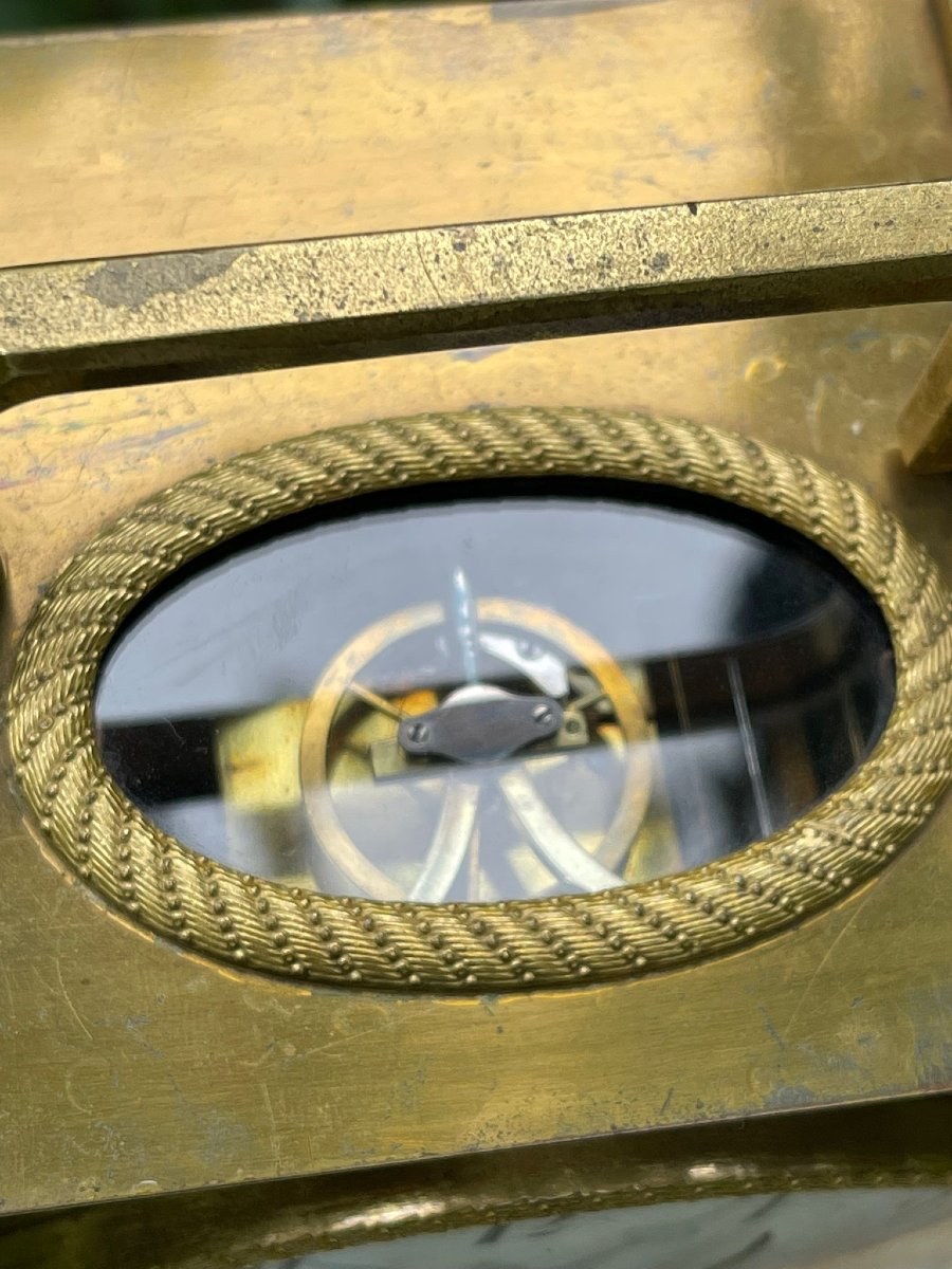 PENDULE D'OFFICIER VERS  1805 EMPIRE VOYAGE PENDULETTE REPETITION-photo-1