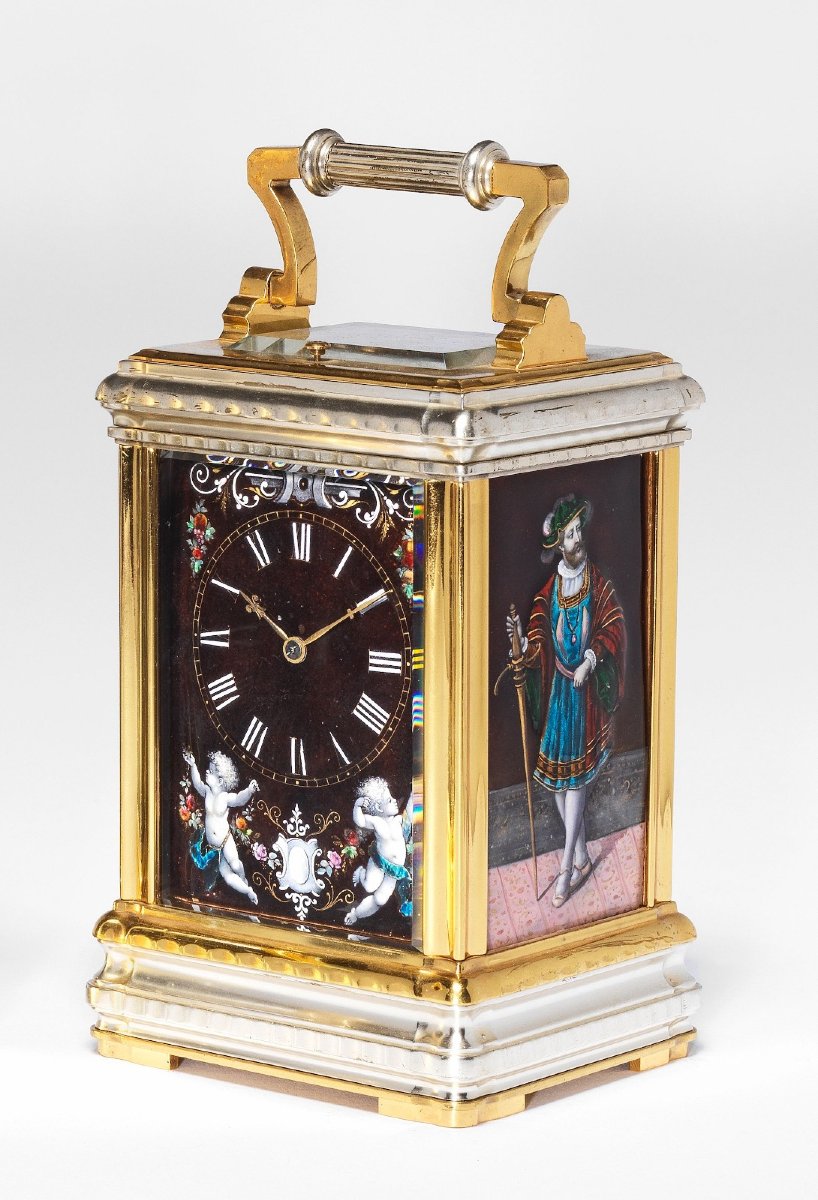 Pendulette de voyage Breguet émaux de Limoge -photo-6