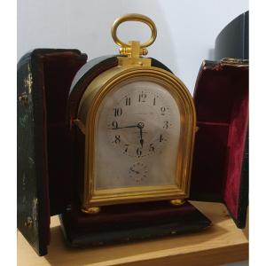 Pendule De Voyage Borne Petite Sonnerie L. Leroy Et Cie à Paris 