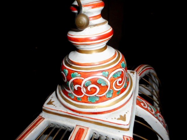 Beautiful Porcelain Cage 19th Time-photo-2