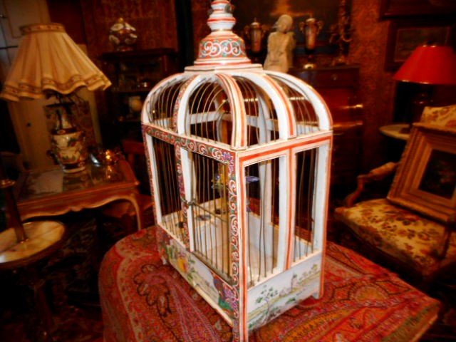 Belle Cage Porcelaine époque 19eme-photo-3