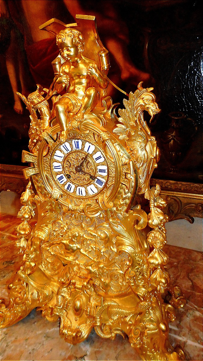 Gilt Bronze Fireplace Surround With Ewers-photo-2