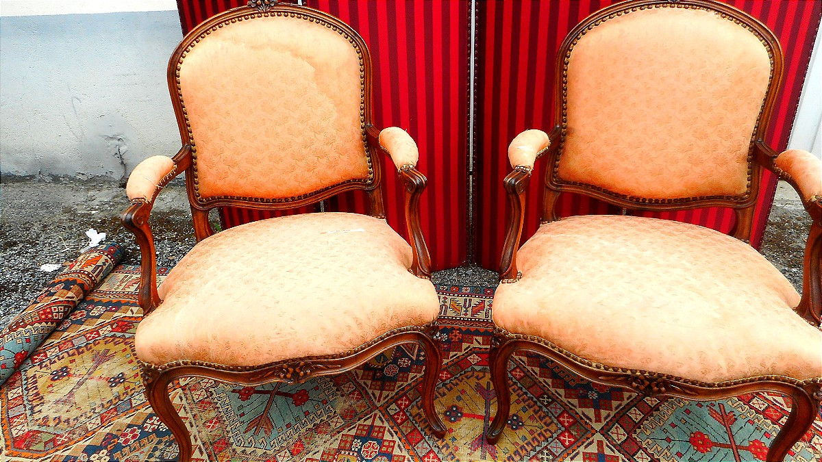 Pair Of Louis XV Period Armchairs 