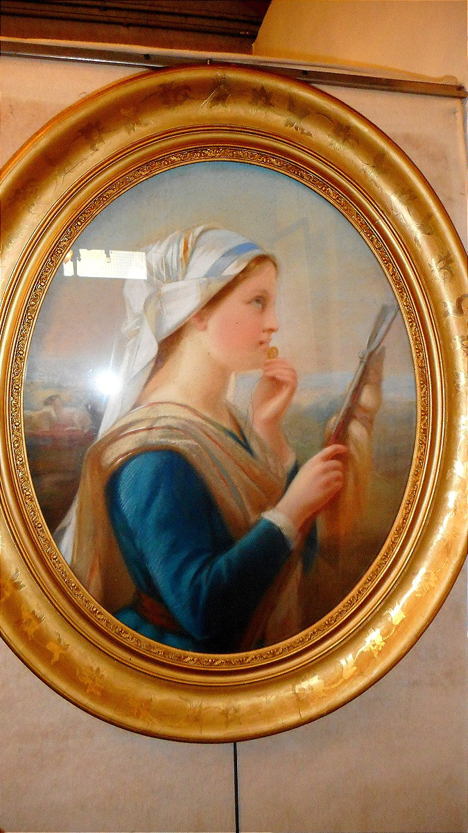 19th Century Pastel Shepherdess