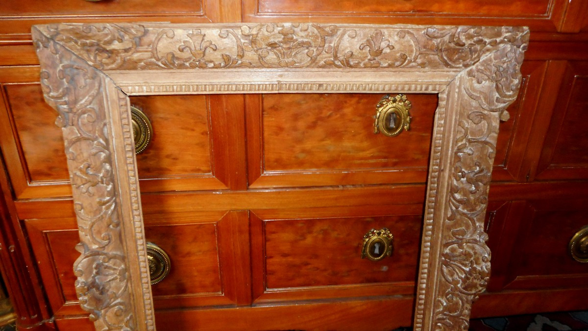 cadre 17eme en chene sculpté -photo-2