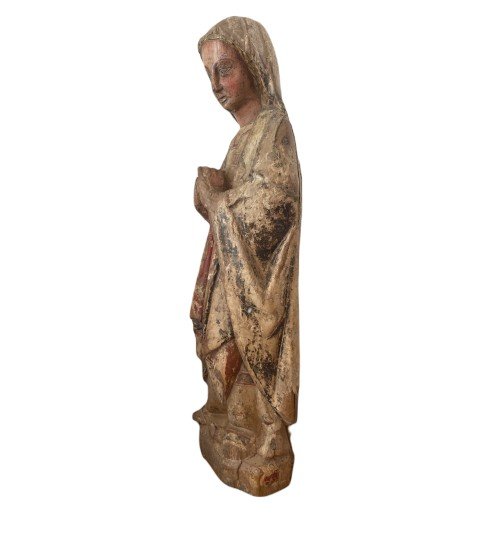 Vierge De l'Annonciation Polychrome. Catalogne.-photo-3