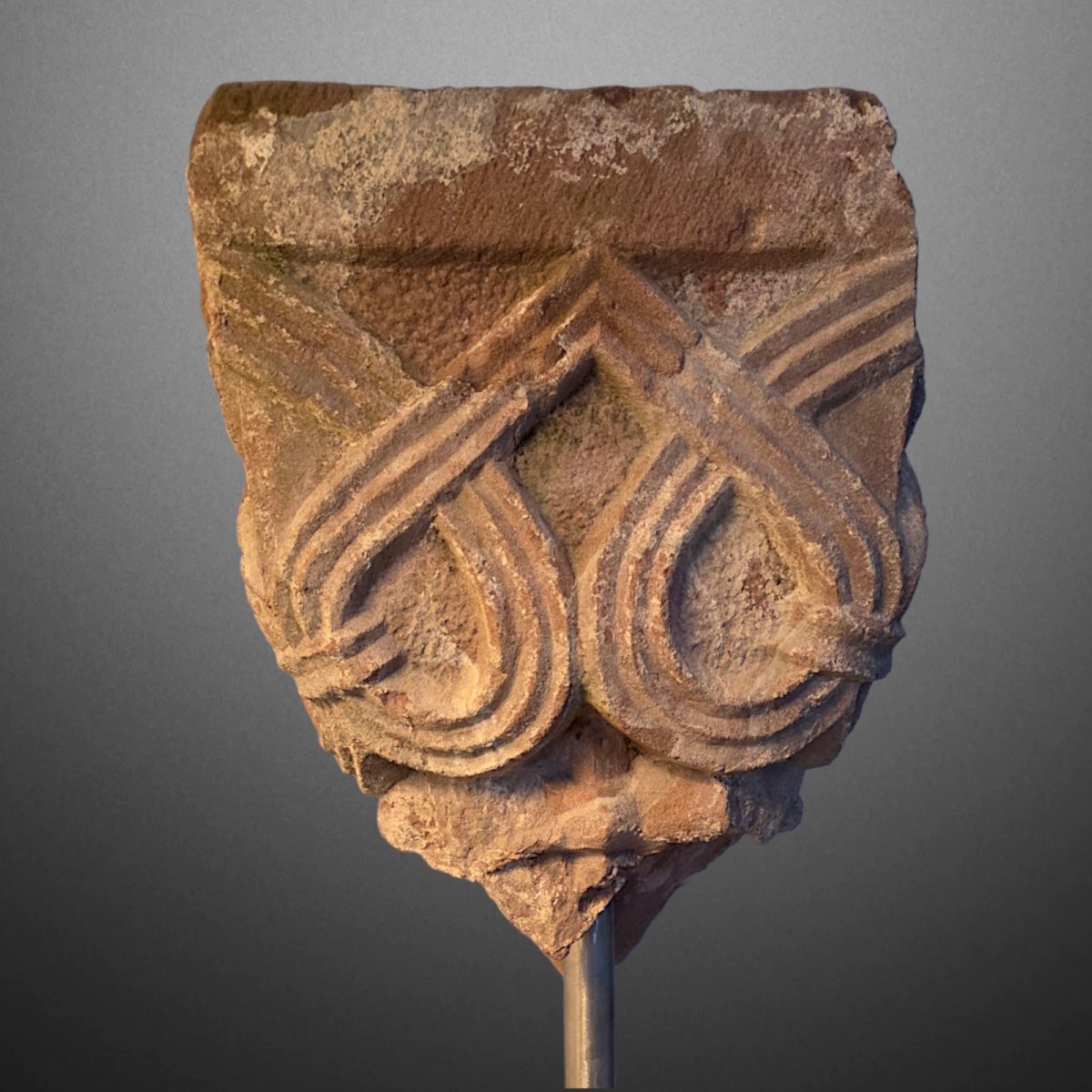 Romanesque Capital With Interlacing Decoration. Franconia, 12th Century.-photo-4