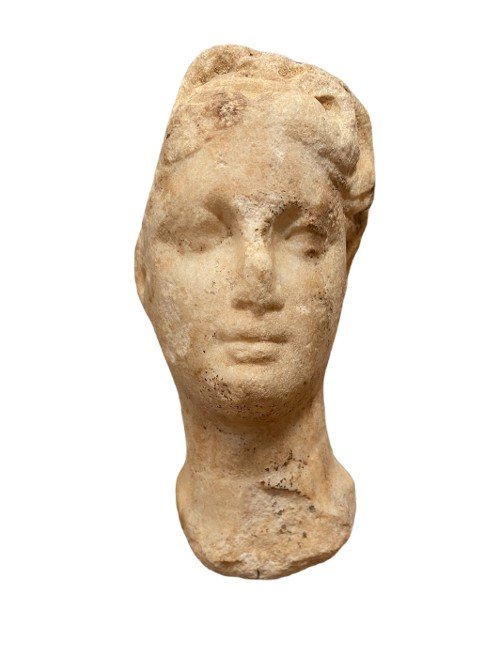 Tête de reine Ptolémaïque en marbre -photo-4