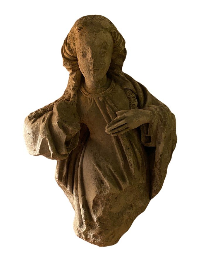 Important Bust Of A Virgin Of The Annunciation-photo-2